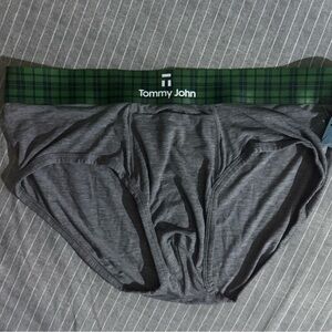 NWT Tommy John Gray Briefs with Green Waistband